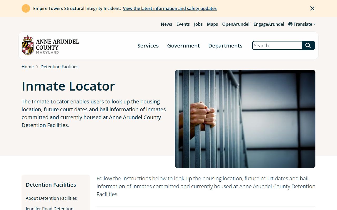 Annapolis people search Anne Arundel inmate locator