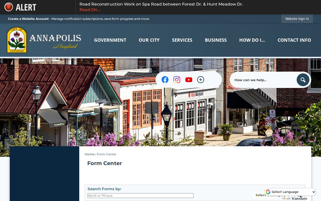 Annapolis public records city PIA request form
