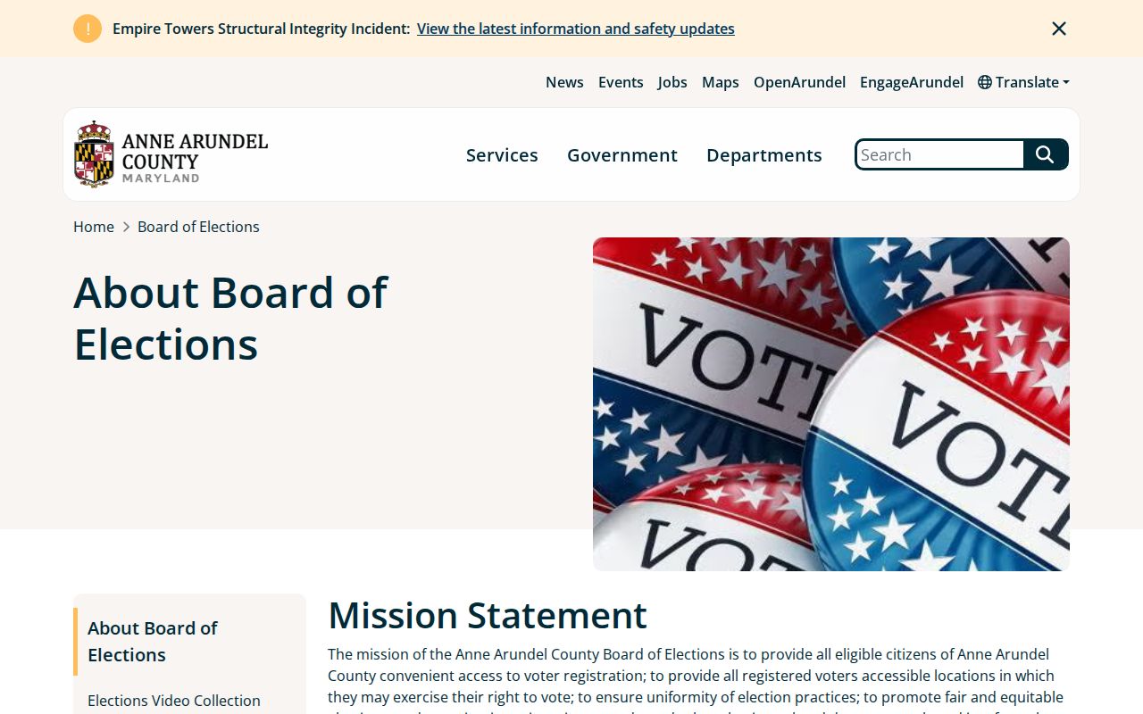 Annapolis voter registration records custodian at Anne Arundel elections